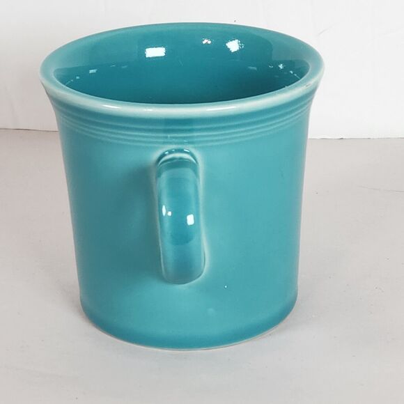 Vintage HLC Fiesta - Turquoise teal Blue Coffee Cup Mug  O Ring Handle -8 Oz - Picture 2 of 6